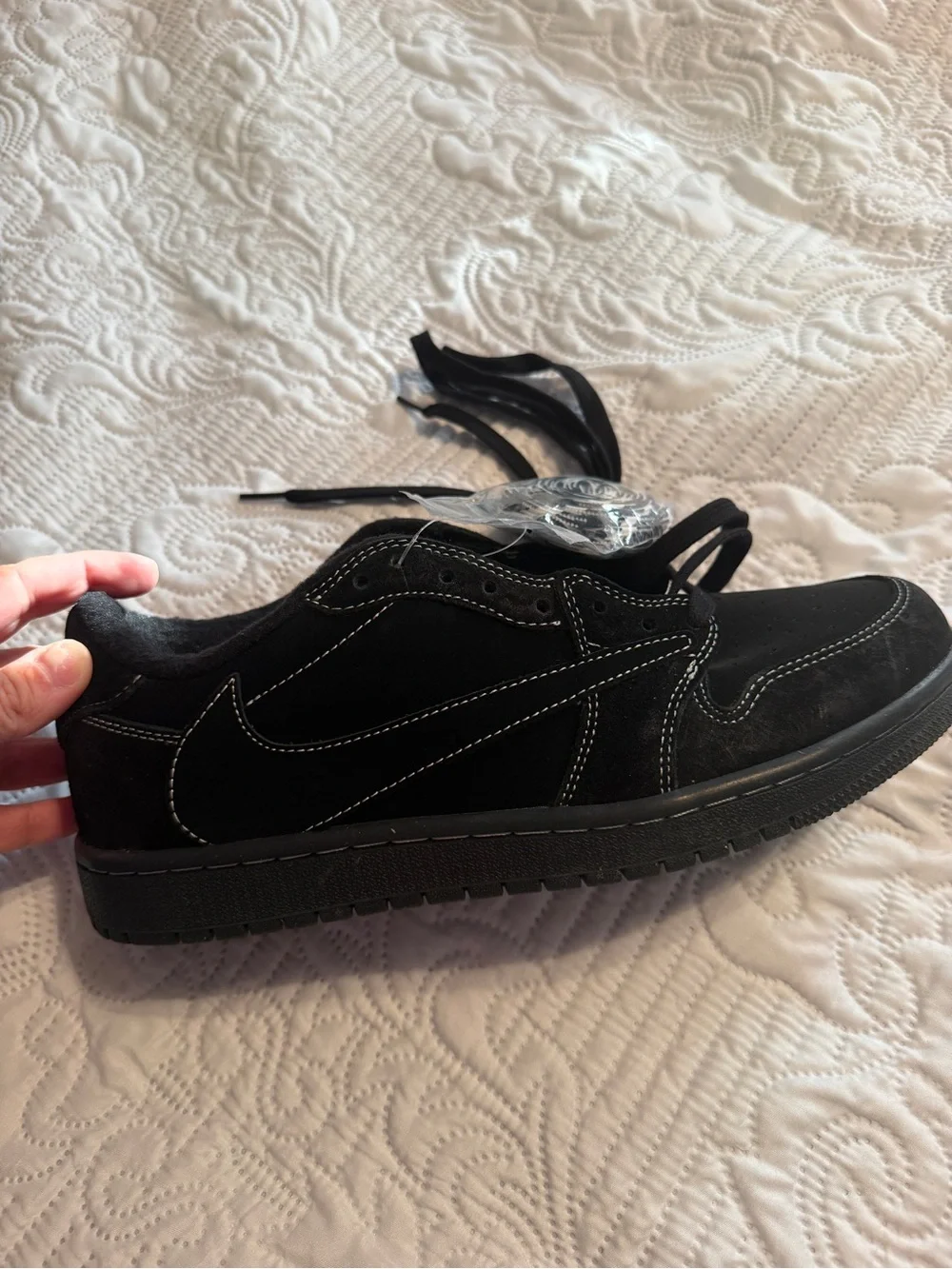 Nike Black Travis Scott Air Jordan 1 Low Sneakers - Men’s 9.5
